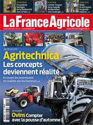Couverture de La France Agricole n° 3410 du 18 novembre 2011.