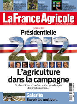 Couverture de La France Agricole du 13 avril 2012 (n° 3431).