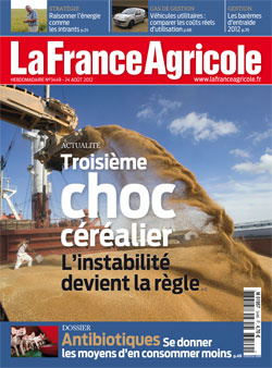 Couverture de La France Agricole du 24 août 2012 (n° 3449).