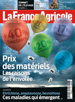 Couverture de La France Agricole du 28 septembre 2012 (n° 3454).