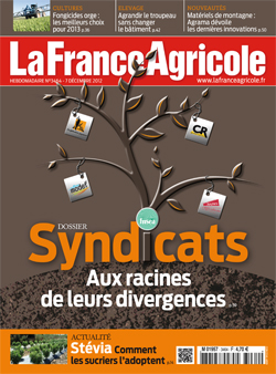 Couverture de La France Agricole du 7 décembre 2012 (n° 3464).
