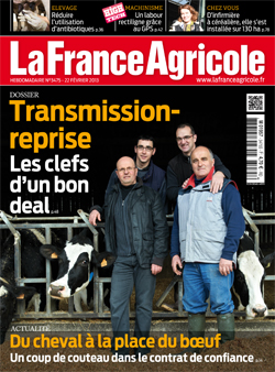 Couverture de La France Agricole du 22 février 2013 (n° 3475).