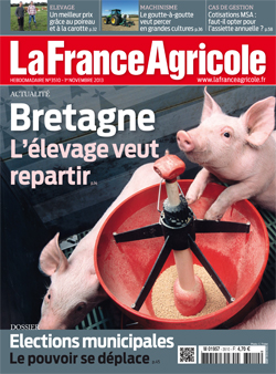 Couverture de La France Agricole du 1er novembre 2013 (n° 3510).