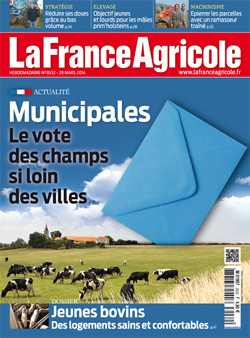 Couverture de La France Agricole du 21 mars2014 (n° 3532).