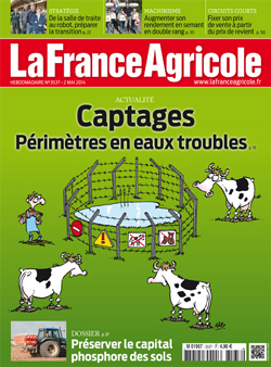 Couverture de La France Agricole du 21 mars2014 (n° 3537).