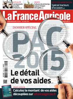 Couverture de La France Agricole du 20 juin 2014 (n° 3544).