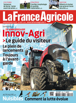 Couverture de La France Agricole du 29 août 2014 (n° 3553).