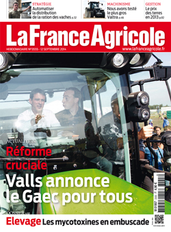 Couverture de La France Agricole du 12 septembre 2014 (n° 3555).