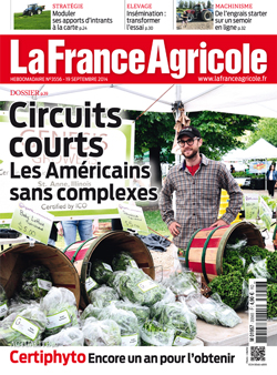 Couverture de La France Agricole du 19 septembre 2014 (n° 3556).
