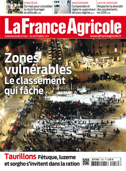 Couverture de La France Agricole du 26 septembre 2014 (n° 3557).