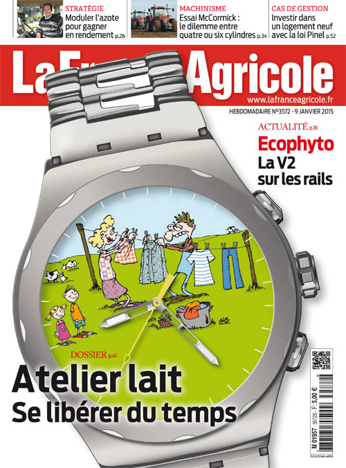 Couverture de La France Agricole du 9 janvier 2015 (n° 3572).