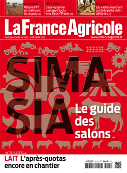 Couverture de La France Agricole du 13 février 2015 (n° 3577).