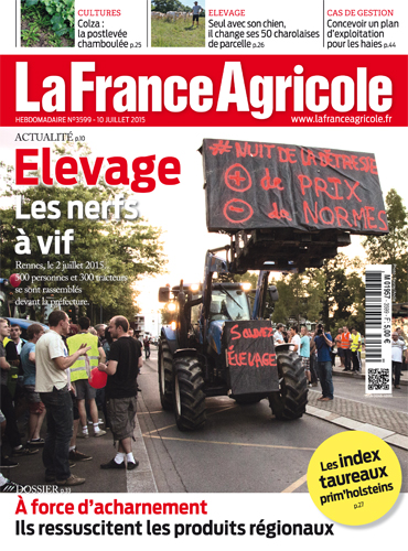 Couverture de La France Agricole du 10 juillet 2015 (n° 3599).