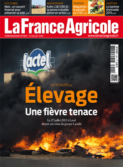 Couverture de La France Agricole du 31 juillet 2015 (n° 3601).
