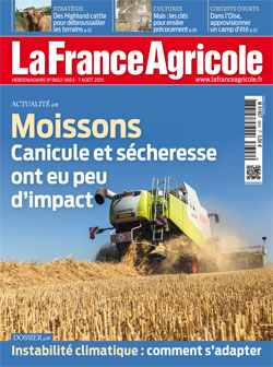 Couverture de La France Agricole du 7 août 2015 (n° 3602).