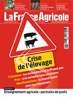 Couverture de La France Agricole du 21 août 2015 (n° 3603).