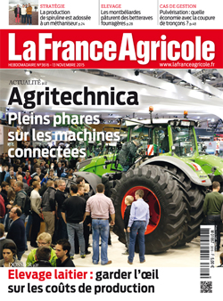 Couverture de La France Agricole du 13  novembre 2015 (n° 3616).