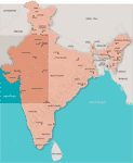 Carte de l'Inde sur 150 pixels de hauteur. Cliquez pour agrandir la carte.